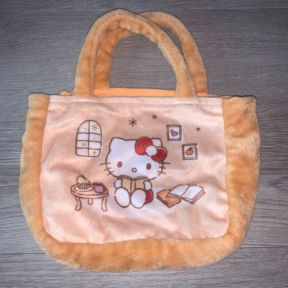 Sanrio Hello Kitty Orange and Cream Plush Purse